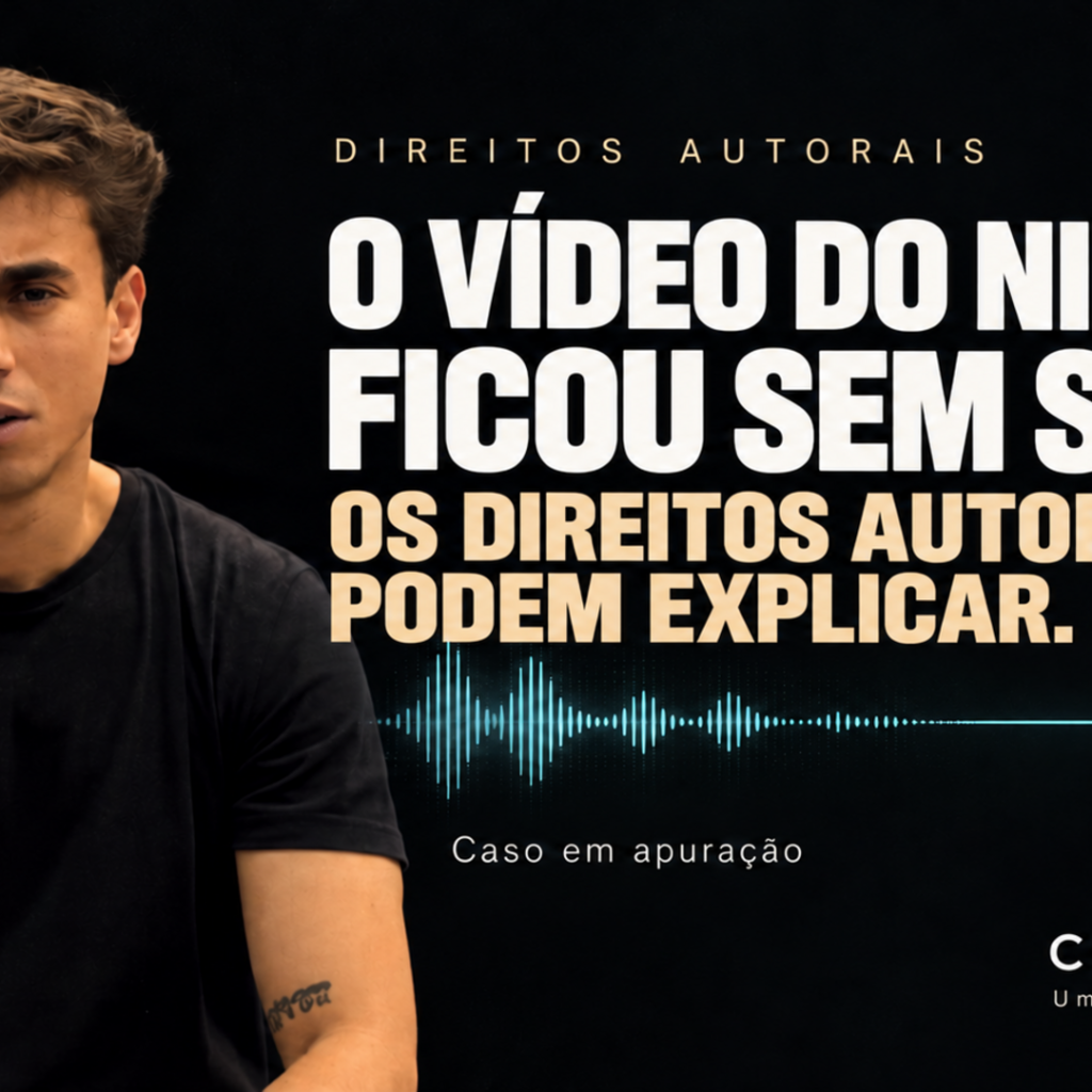 Capa editorial da Changer PI com Nikolas Ferreira e a chamada: os direitos autorais podem explicar o vídeo sem som; caso em apuração.