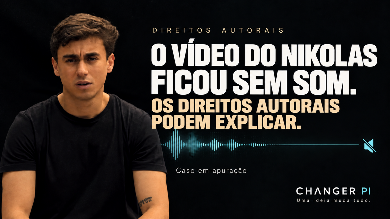Vídeo de Nikolas sem áudio: Meta confirma direitos autorais Capa editorial da Changer PI com Nikolas Ferreira e a chamada: os direitos autorais podem explicar o vídeo sem som; caso em apuração.